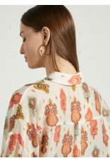Korner Korner - Baroque Print Sheer Button Up Shirt (Multi)