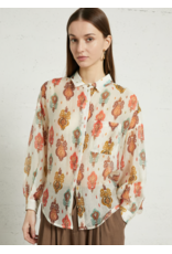 Korner Korner - Baroque Print Sheer Button Up Shirt (Multi)