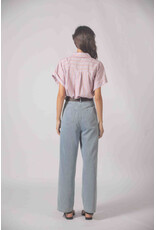 Korner Korner - Short Sleeve Button Up with Vertical Stripe (Purple)