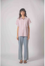 Korner Korner - Short Sleeve Button Up with Vertical Stripe (Purple)
