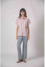 Korner Korner - Short Sleeve Button Up with Vertical Stripe (Purple)
