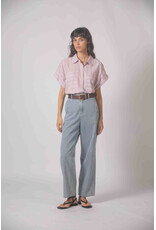 Korner Korner - Short Sleeve Button Up with Vertical Stripe (Purple)