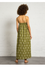 Korner Korner - Midi Length Cotton Dress (Khaki - Paisley)