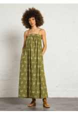 Korner Korner - Midi Length Cotton Dress (Khaki - Paisley)