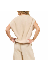 Sadie & Sage Sadie & Sage - Raindrops Cropped Sweater (Light Oatmeal)