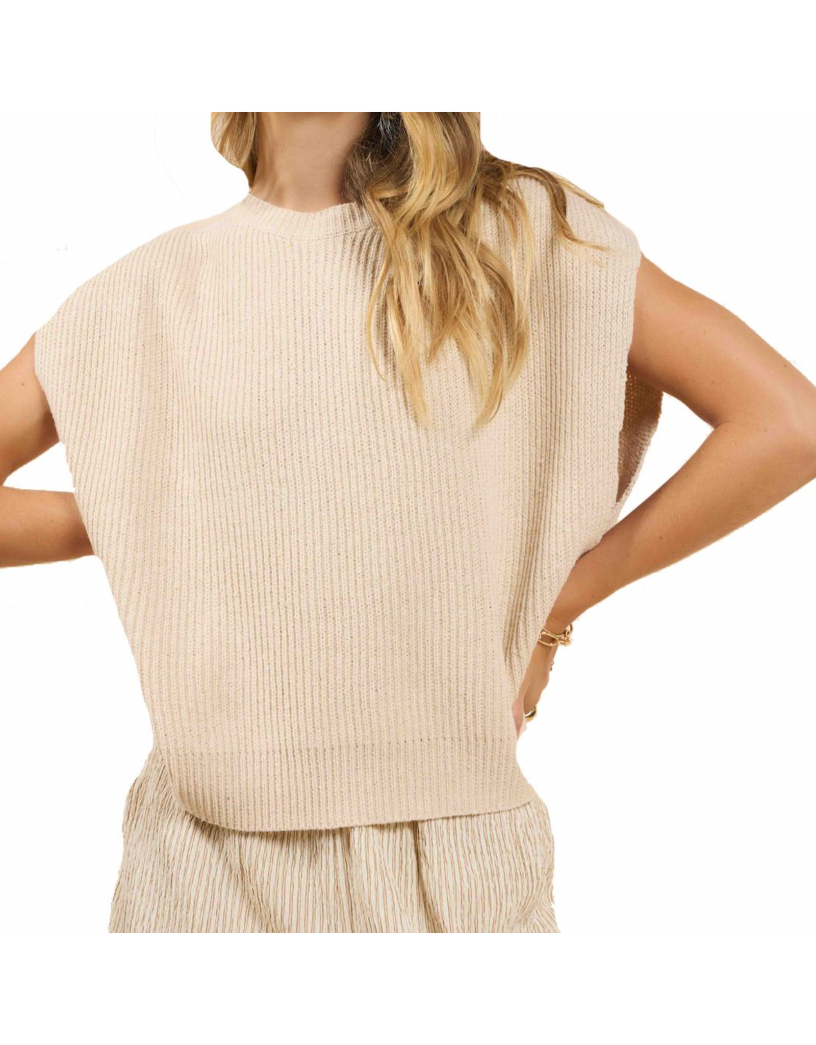Sadie & Sage Sadie & Sage - Raindrops Cropped Sweater (Light Oatmeal)