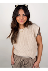 Sadie & Sage Sadie & Sage - Raindrops Cropped Sweater (Light Oatmeal)