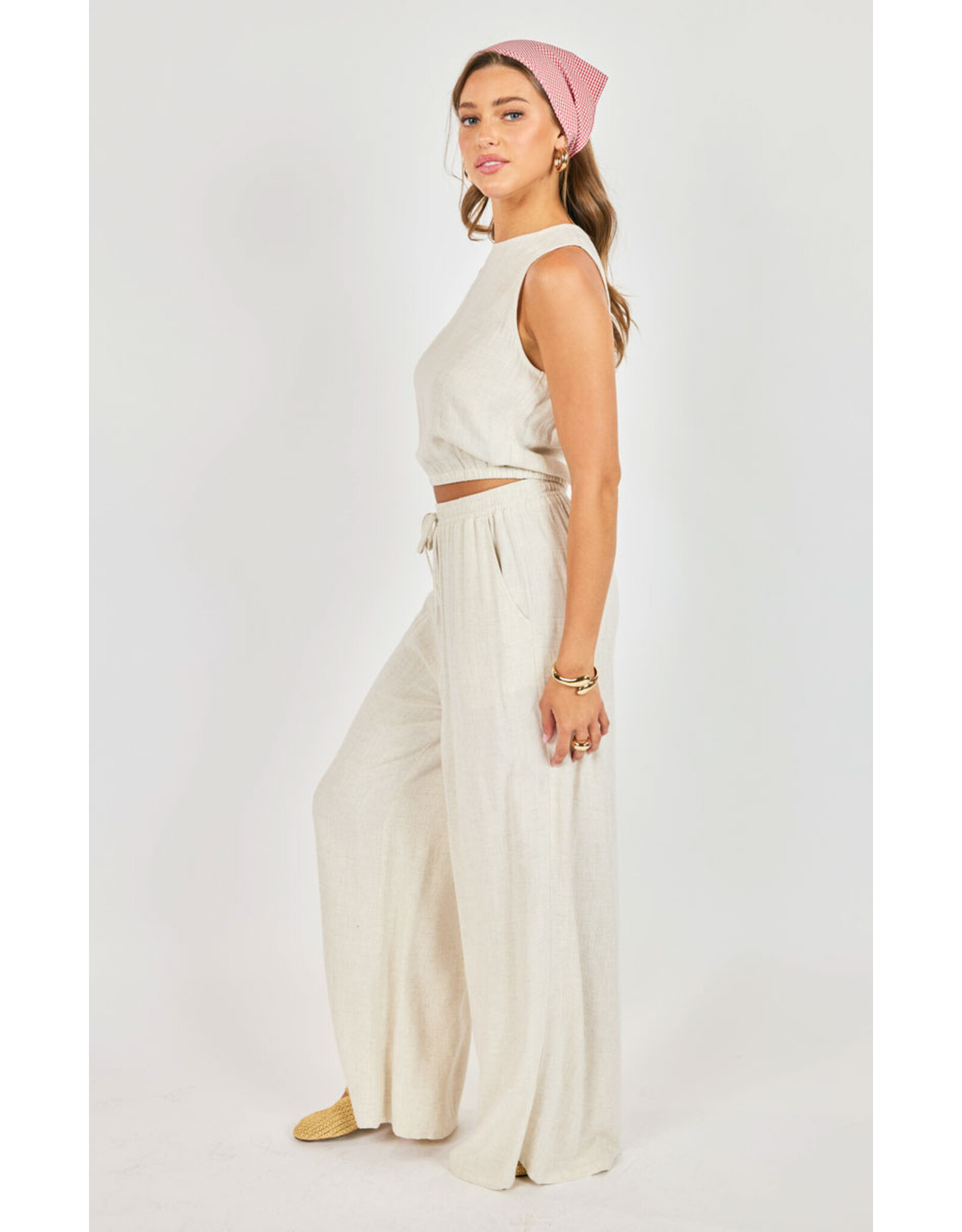 Sadie & Sage Sadie & Sage - Sugarloaf Elastic Hem Top (Oatmeal)