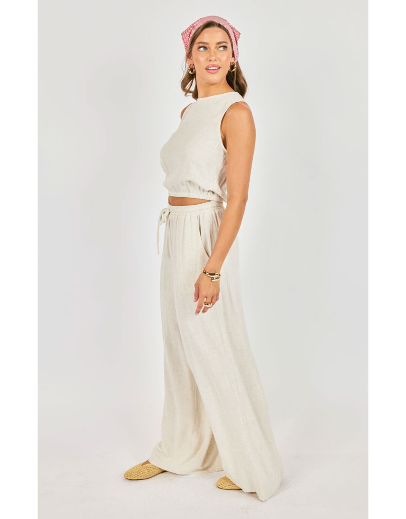 Sadie & Sage Sadie & Sage - Sugarloaf Elastic Hem Top (Oatmeal)