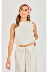 Sadie & Sage Sadie & Sage - Sugarloaf Elastic Hem Top (Oatmeal)