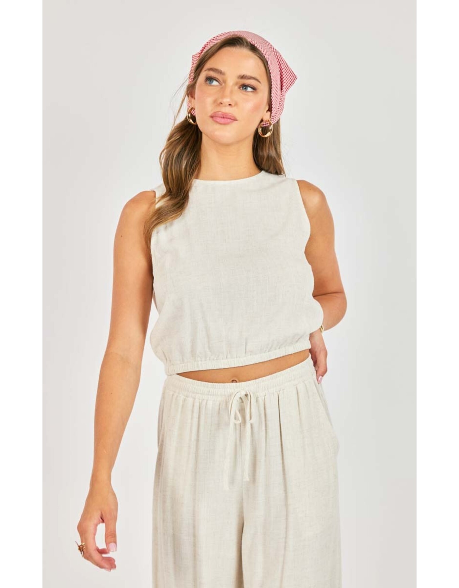 Sadie & Sage Sadie & Sage - Sugarloaf Elastic Hem Top (Oatmeal)