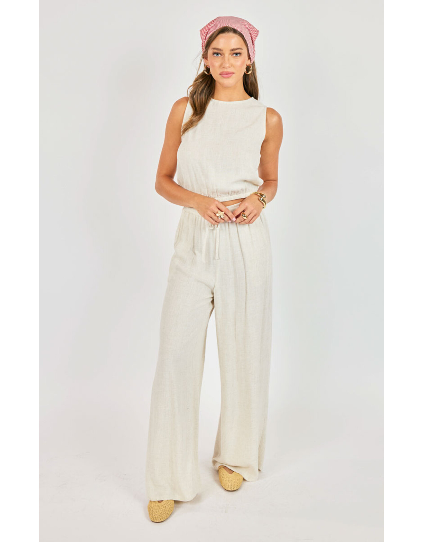 Sadie & Sage Sadie & Sage - Sugarloaf Elastic Hem Top (Oatmeal)