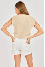 Sadie & Sage Sadie & Sage - Raindrops Cropped Sweater (Light Oatmeal)