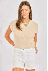 Sadie & Sage Sadie & Sage - Raindrops Cropped Sweater (Light Oatmeal)