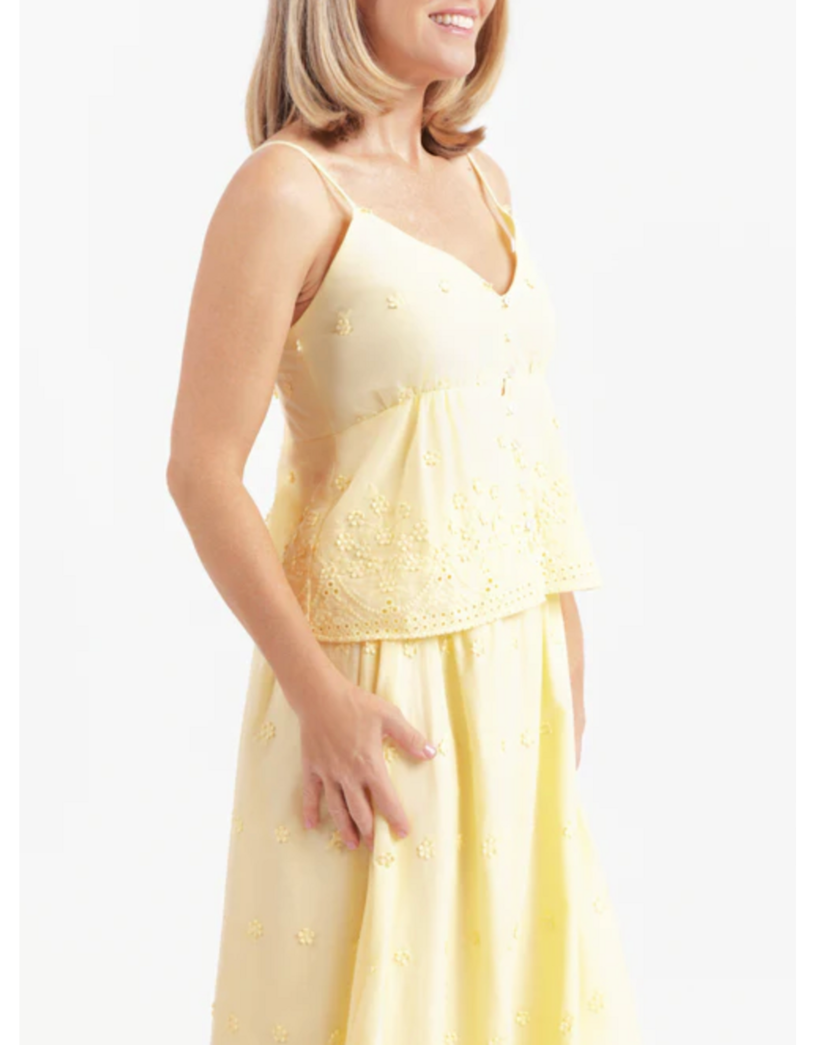 Sadie & Sage Sadie & Sage - Beach Glass Embroidered Tank (Yellow)