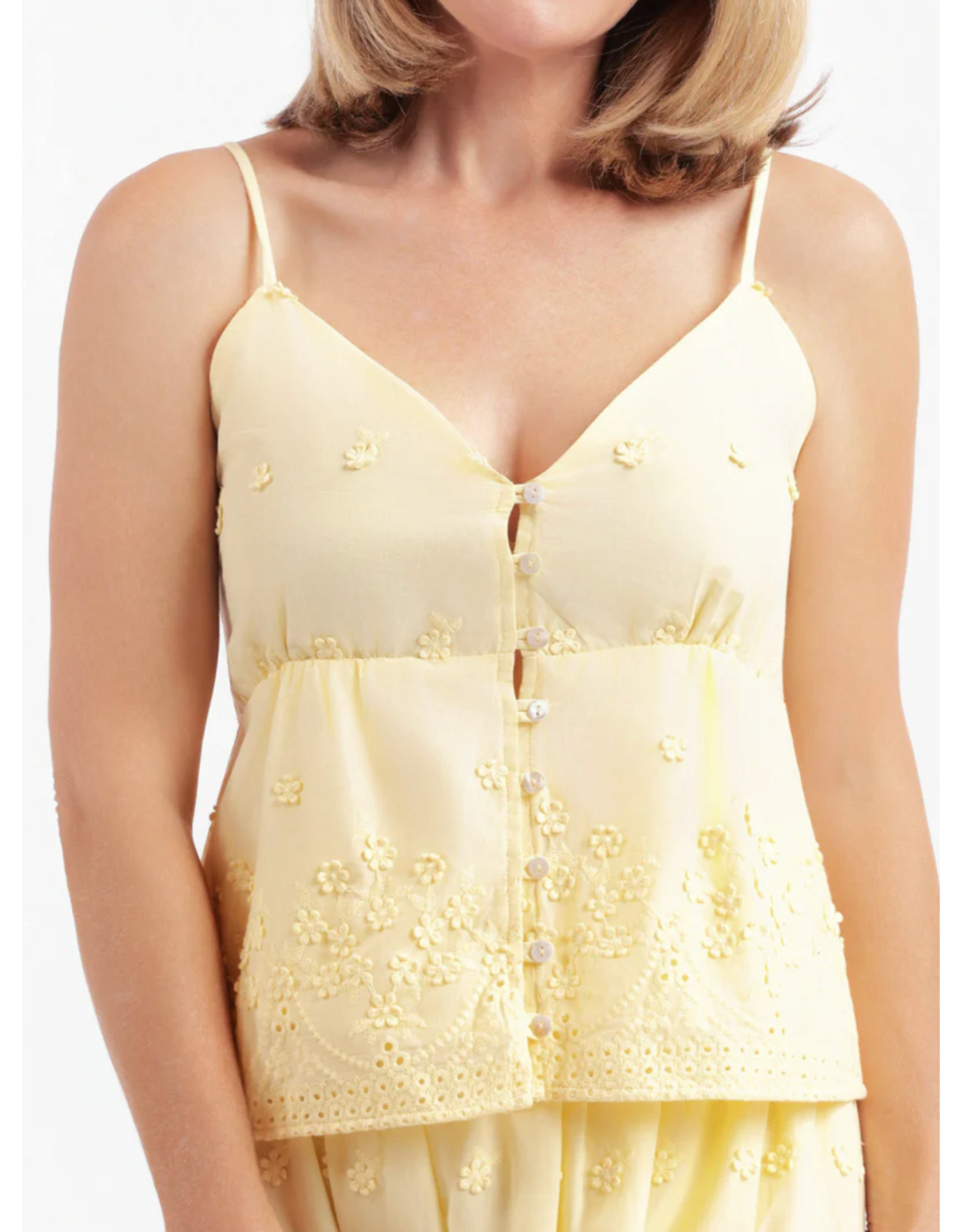 Sadie & Sage Sadie & Sage - Beach Glass Embroidered Tank (Yellow)
