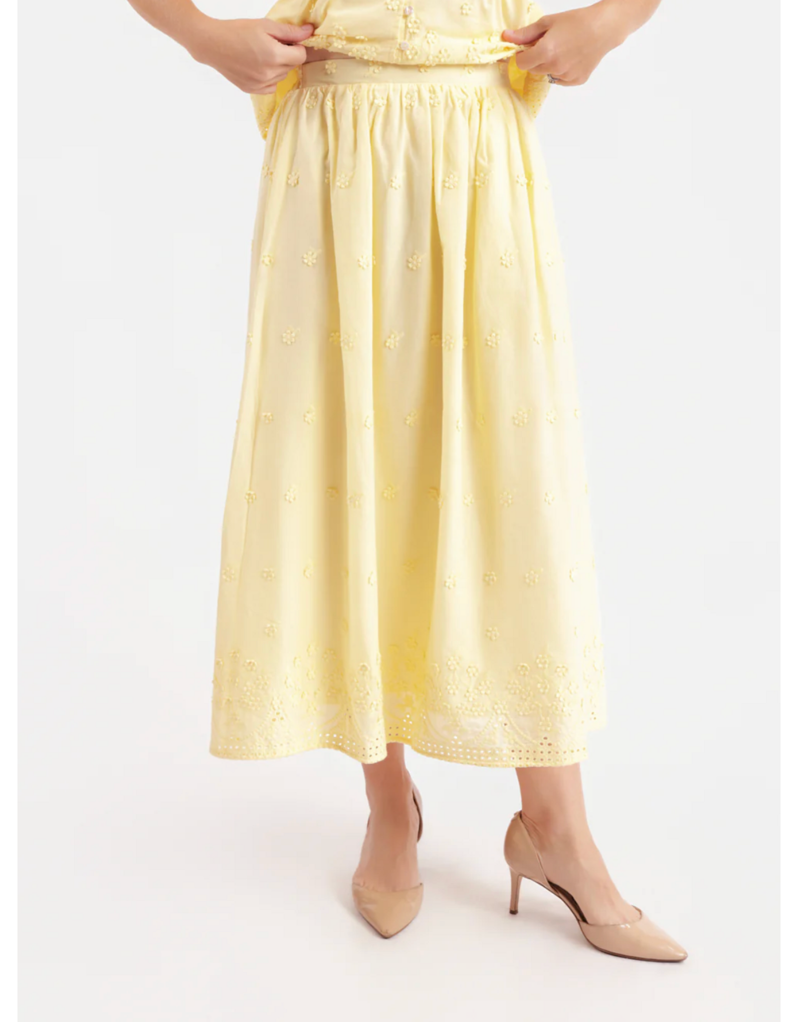 Sadie & Sage Sadie & Sage - Beach Glass Embroidered Maxi Skirt (Yellow)