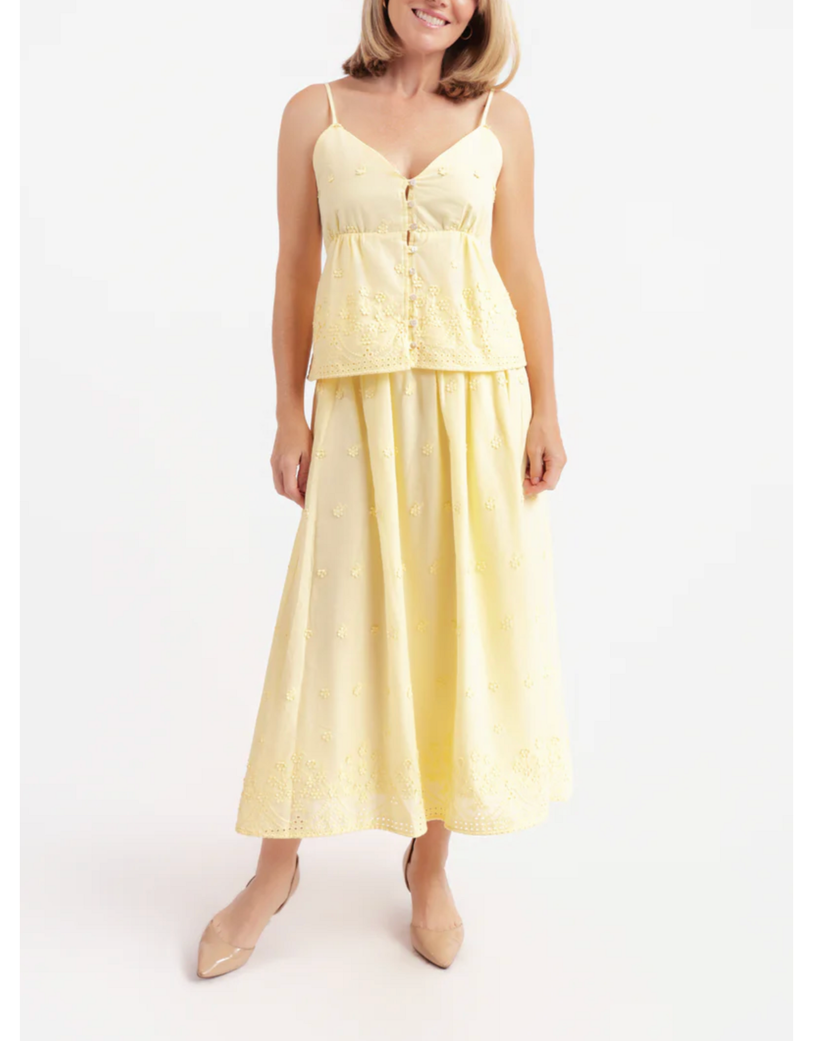 Sadie & Sage Sadie & Sage - Beach Glass Embroidered Maxi Skirt (Yellow)