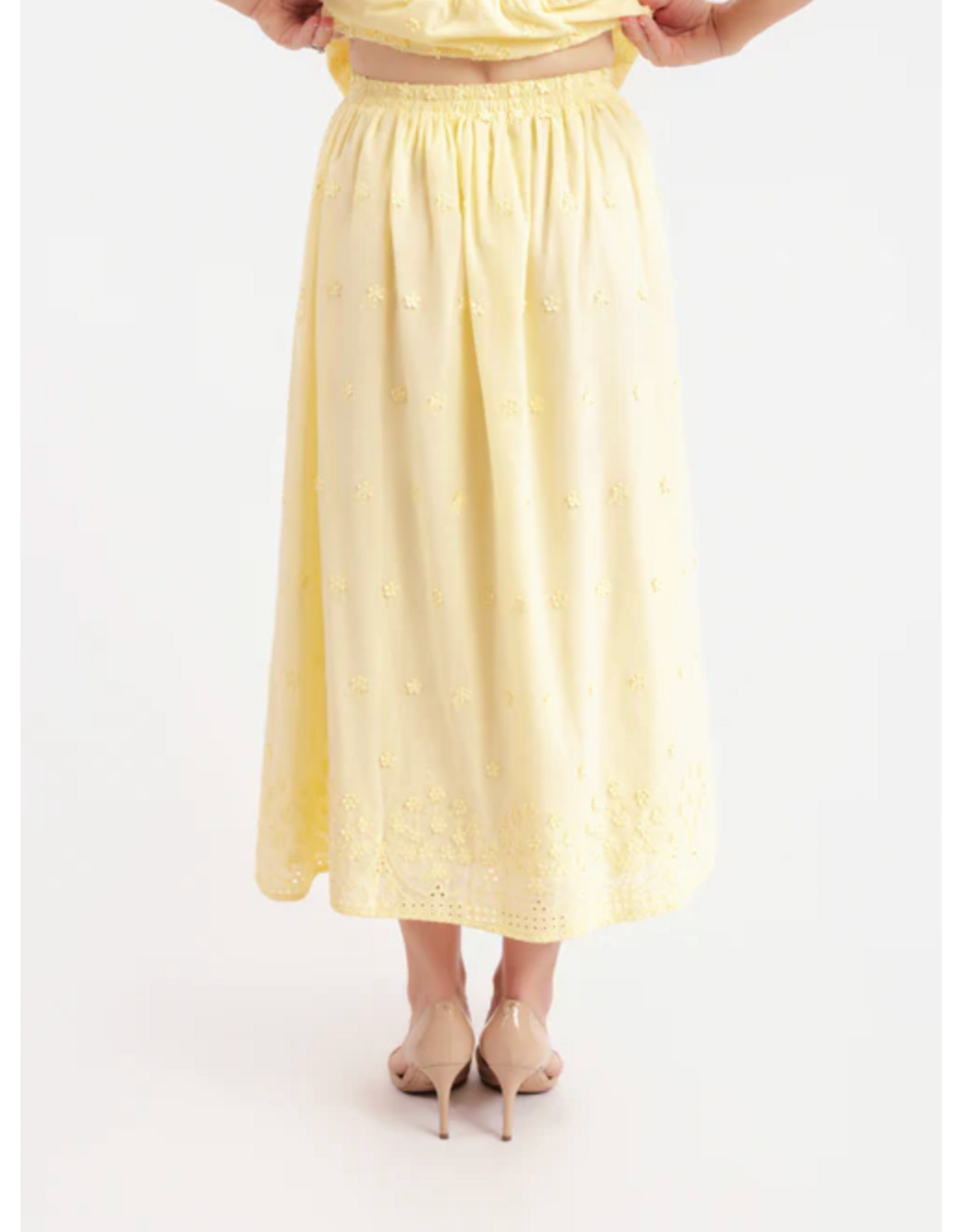 Sadie & Sage Sadie & Sage - Beach Glass Embroidered Maxi Skirt (Yellow)