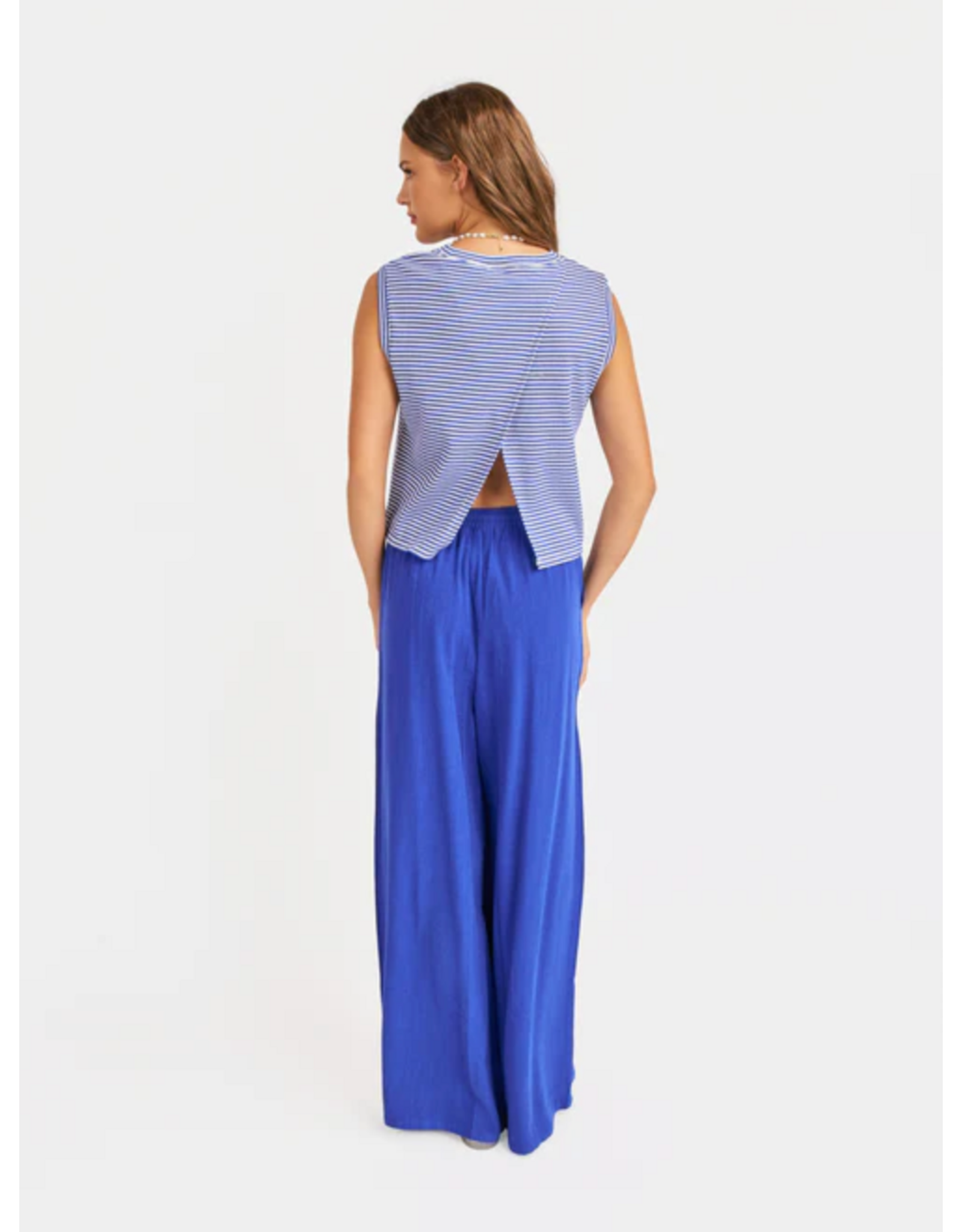 Sadie & Sage Sadie & Sage - Palma Overlap Back Top (Blue /White)