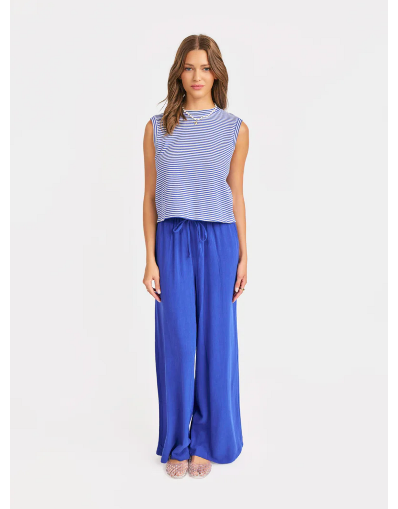 Sadie & Sage Sadie & Sage - Palma Overlap Back Top (Blue /White)