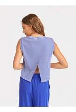 Sadie & Sage Sadie & Sage - Palma Overlap Back Top (Blue /White)