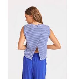 Sadie & Sage Sadie & Sage - Palma Overlap Back Top (Blue /White)