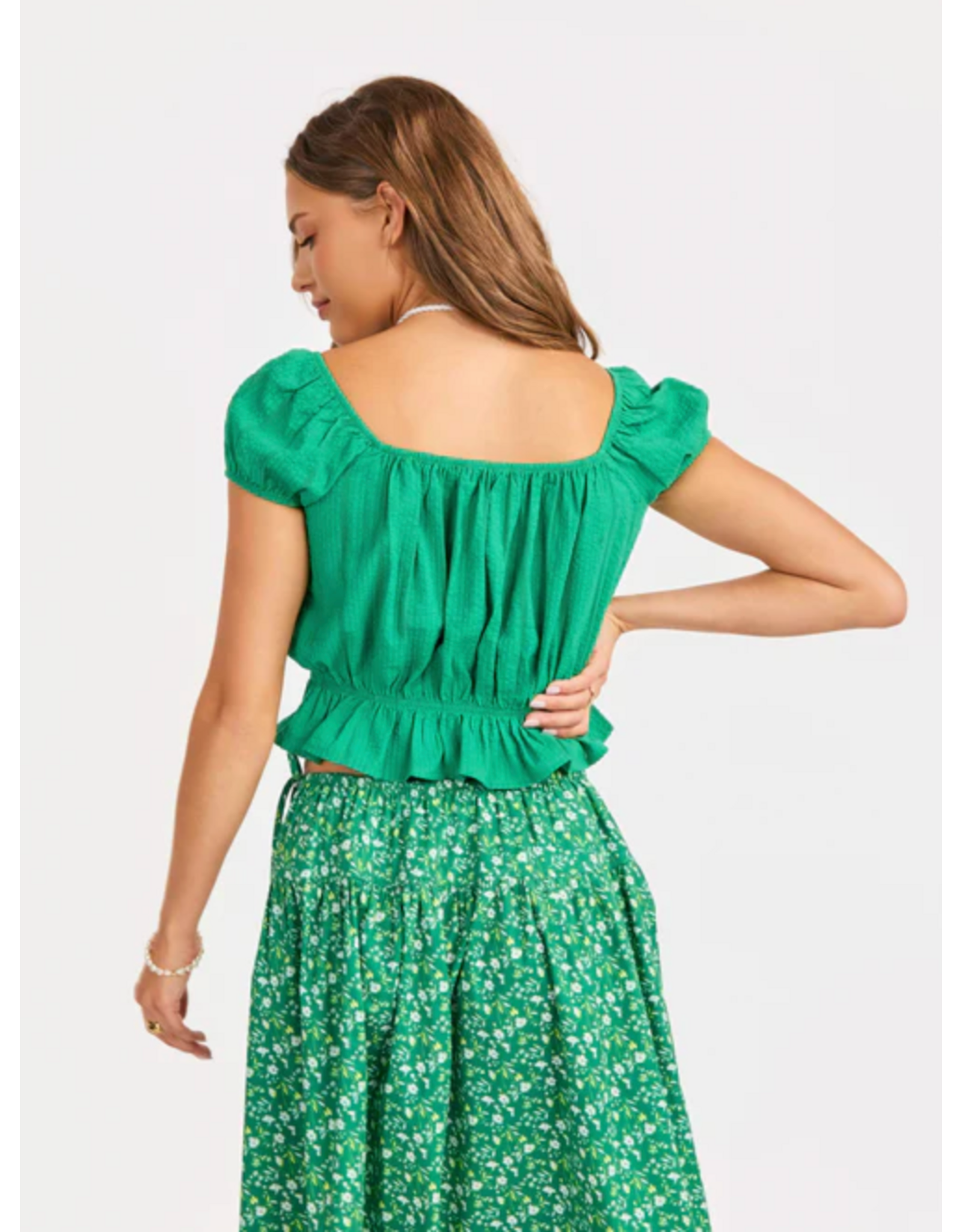 Sadie & Sage Sadie & Sage - Radiate Cap Sleeve Top (Green)