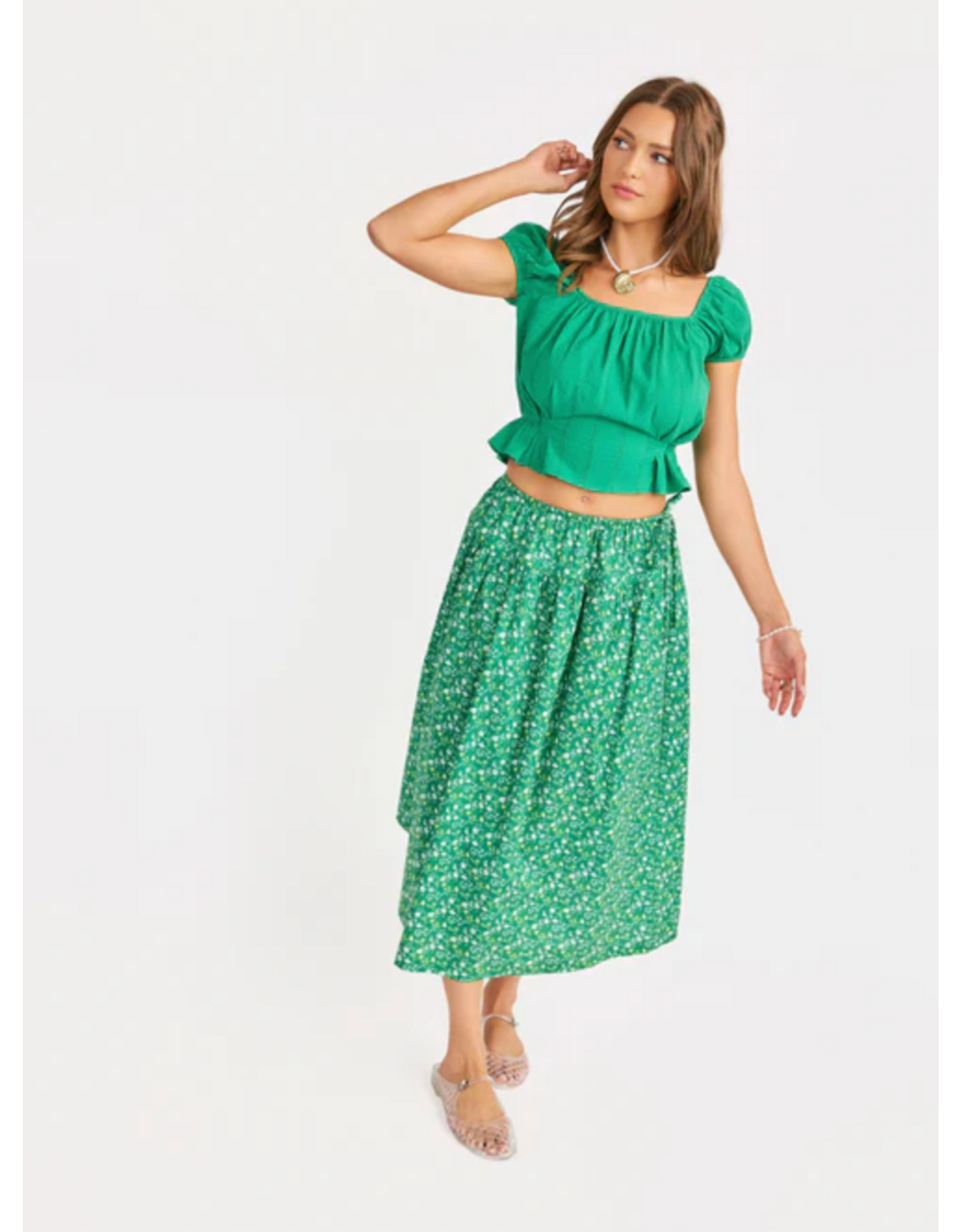 Sadie & Sage Sadie & Sage - Radiate Cap Sleeve Top (Green)