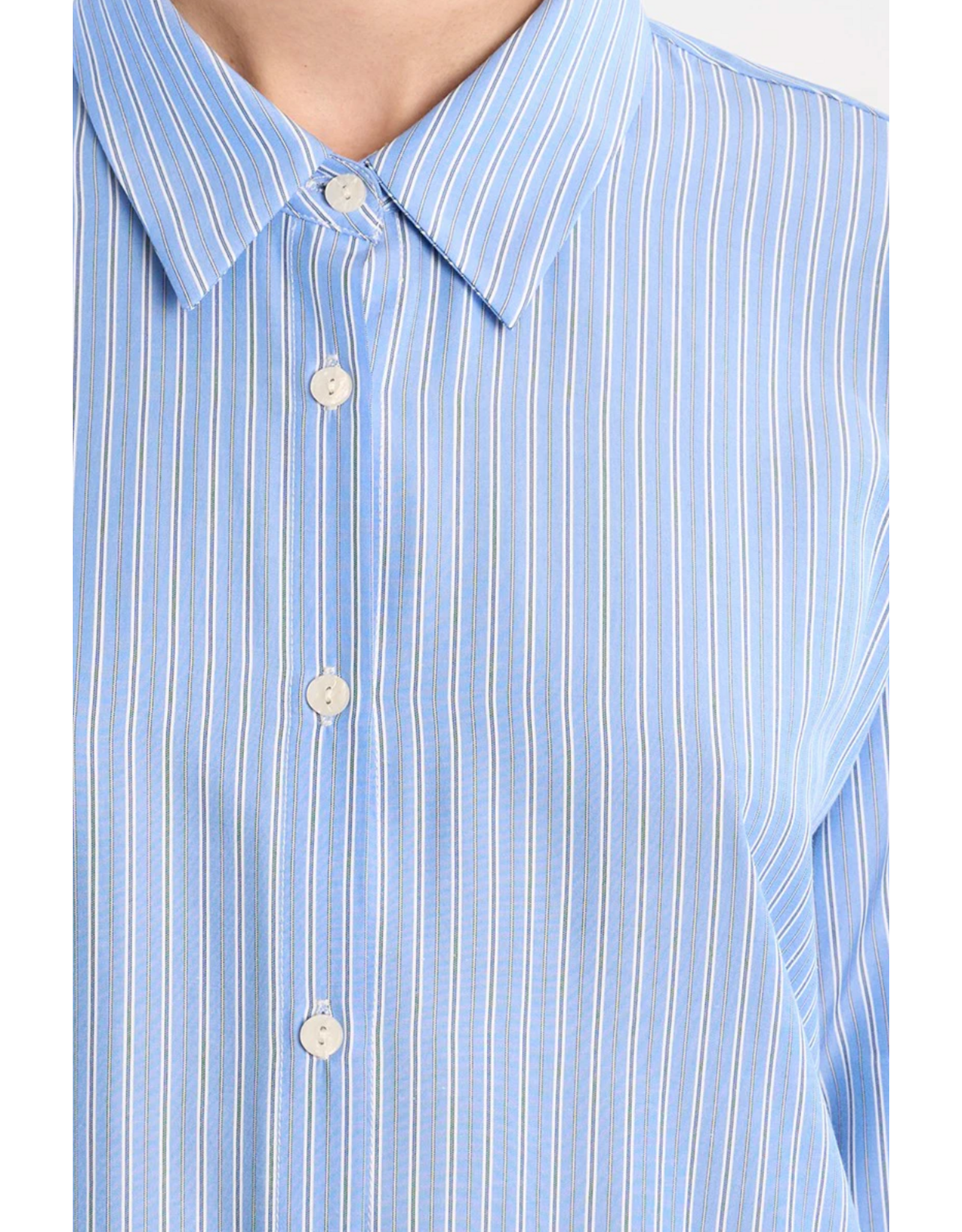 Molly Bracken Molly Bracken -  Oversized Striped Shirt (Blue)