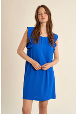 Molly Bracken Molly Bracken -  Ruffle Sleeve Dress (Cobalt)