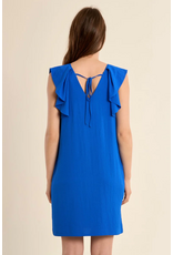 Molly Bracken Molly Bracken -  Ruffle Sleeve Dress (Cobalt)