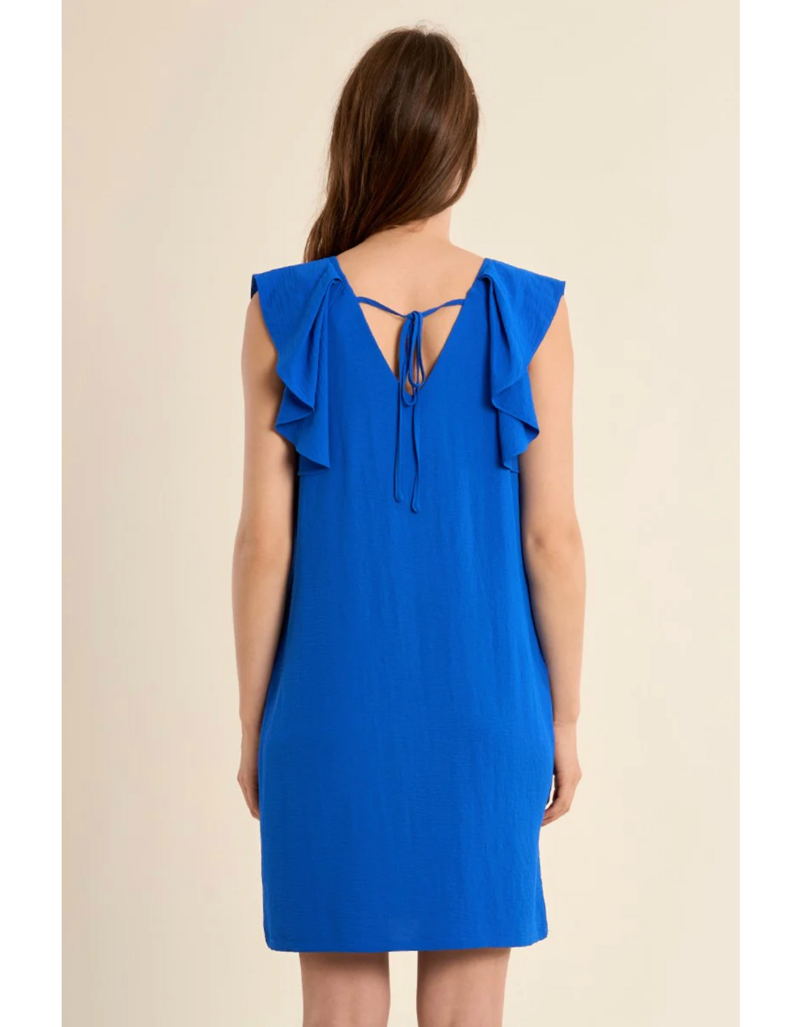 Molly Bracken Molly Bracken -  Ruffle Sleeve Dress (Cobalt)