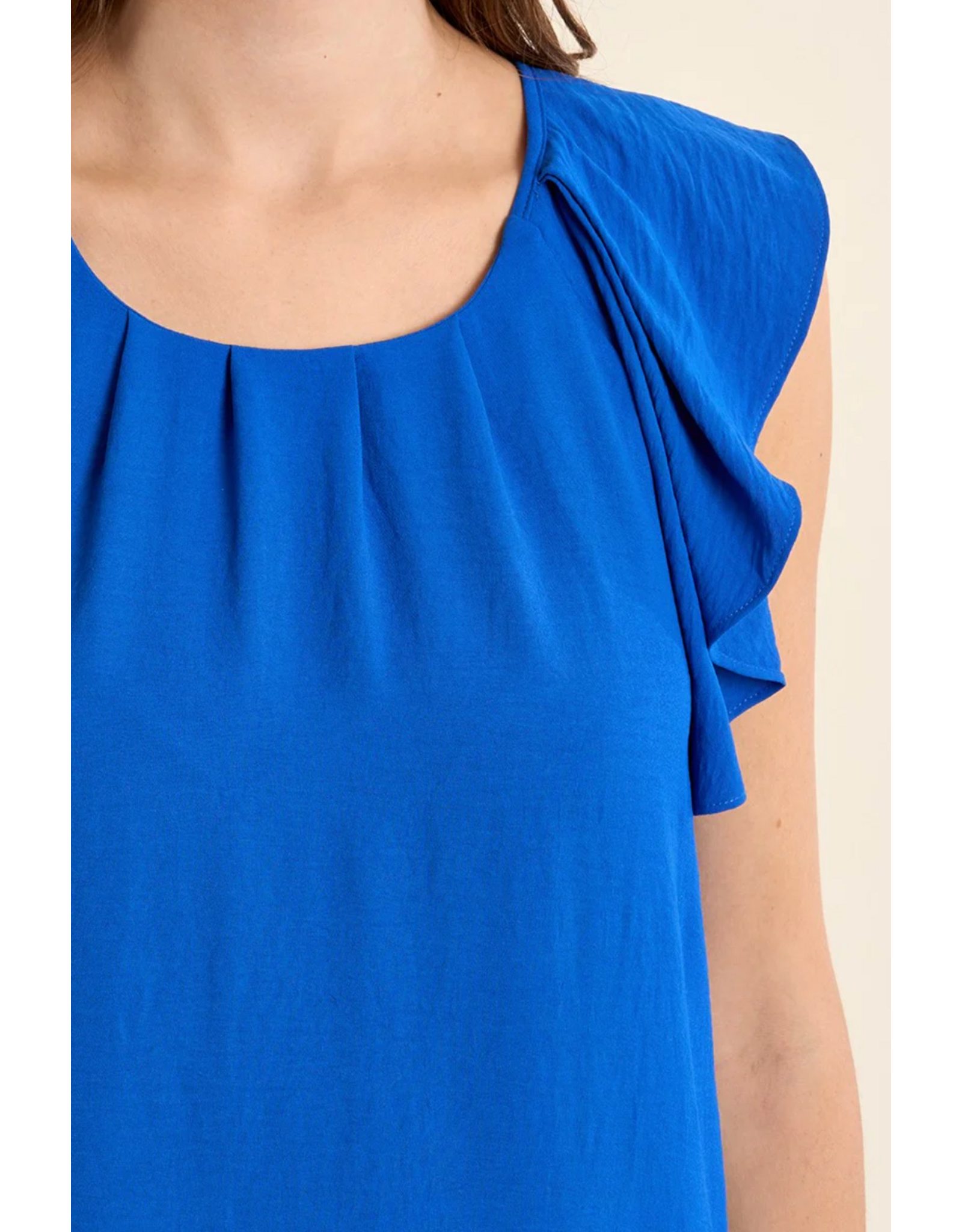 Molly Bracken Molly Bracken -  Ruffle Sleeve Dress (Cobalt)