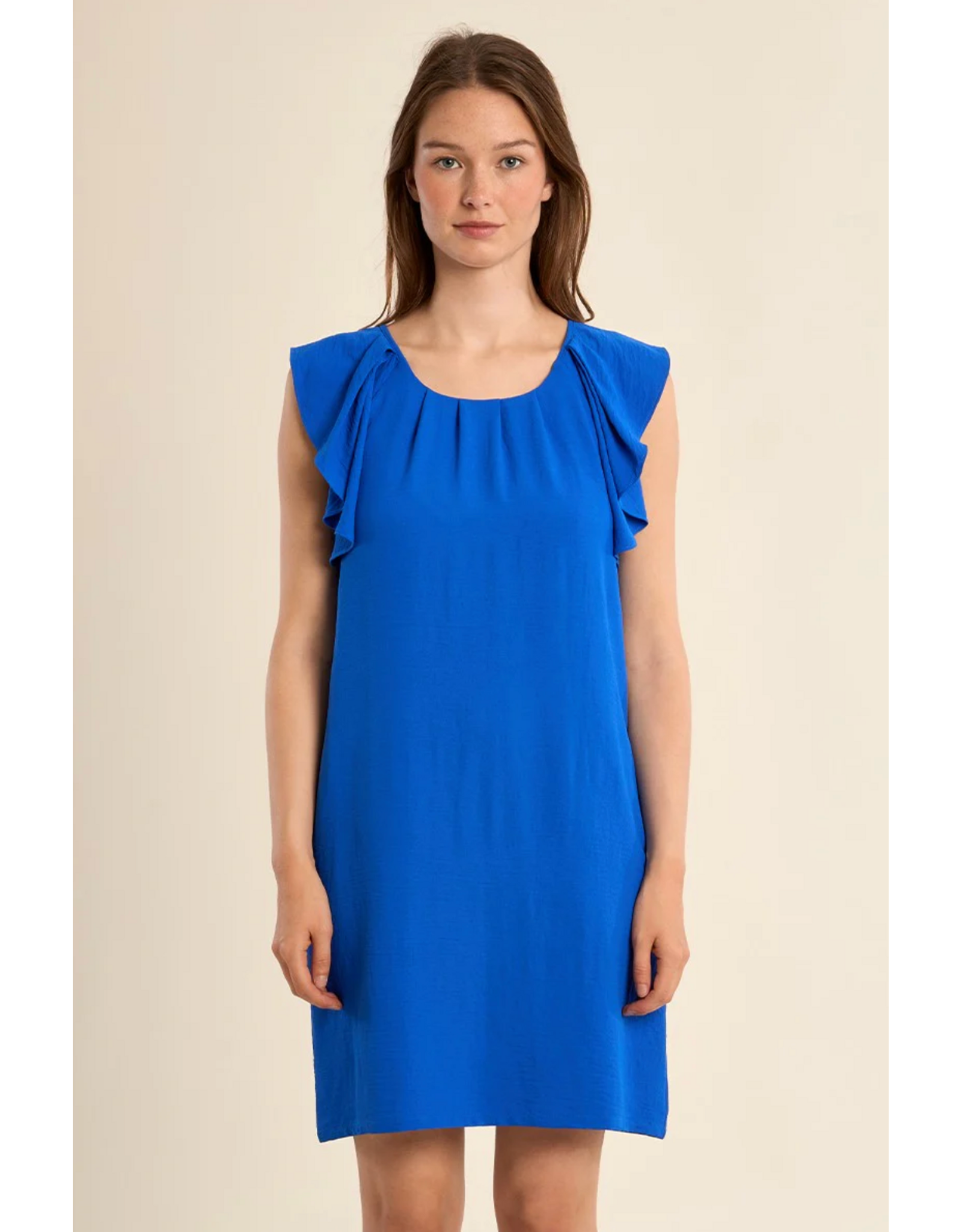 Molly Bracken Molly Bracken -  Ruffle Sleeve Dress (Cobalt)