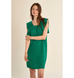 Molly Bracken Molly Bracken -  Ruffle Sleeve Dress (Green)