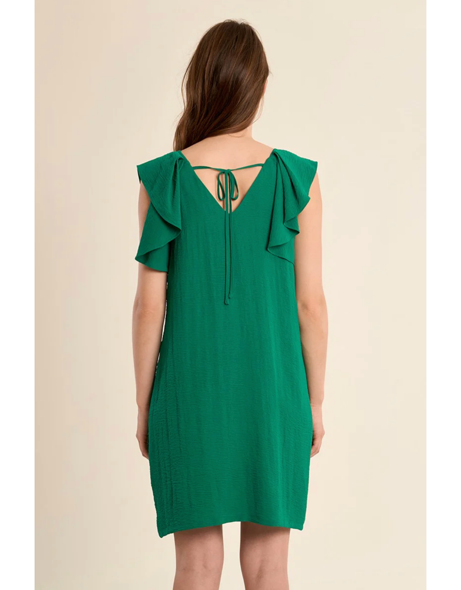 Molly Bracken Molly Bracken -  Ruffle Sleeve Dress (Green)