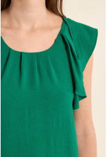 Molly Bracken Molly Bracken -  Ruffle Sleeve Dress (Green)
