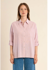 Molly Bracken Molly Bracken -  Striped Cotton Button Up (Pink)