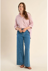 Molly Bracken Molly Bracken -  Striped Cotton Button Up (Pink)