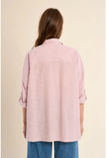 Molly Bracken Molly Bracken -  Striped Cotton Button Up (Pink)