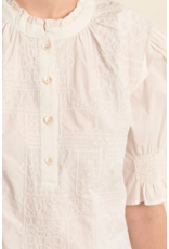 Molly Bracken Molly Bracken -  Cotton Blouse with Embroidery (White)