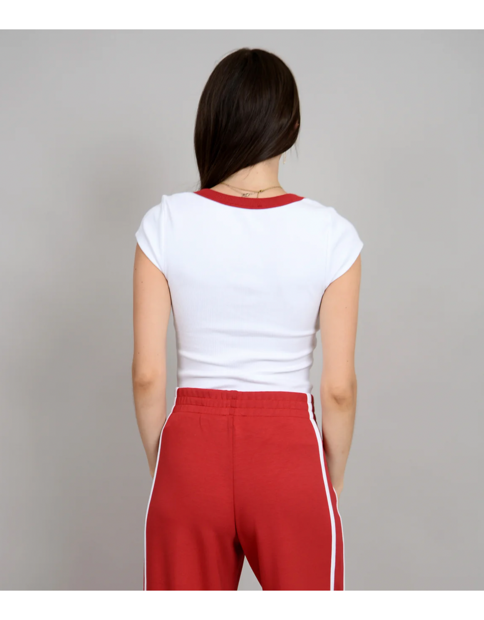 RD Style RD Style - Scootie Scoop Neck Tee (White / Crimson)