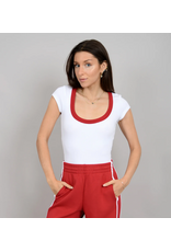 RD Style RD Style - Scootie Scoop Neck Tee (White / Crimson)