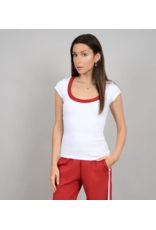 RD Style RD Style - Scootie Scoop Neck Tee (White / Crimson)