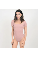 RD Style RD Style - Stacy Ribbed Square Neck Bodysuit (Clay)