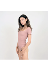 RD Style RD Style - Stacy Ribbed Square Neck Bodysuit (Clay)