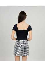 RD Style RD Style - Stacy Square Neck Bodysuit (Black - Ribbed)