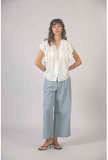 Korner Korner - Short Sleeve Button Up with Lace Trim (Cream)