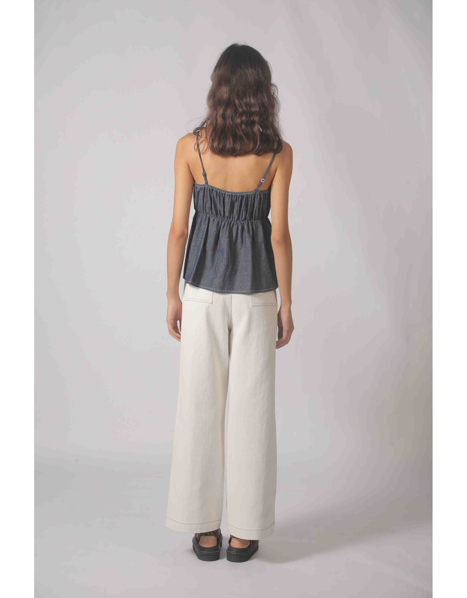 Korner Korner - Denim Peplum Tank (Navy)